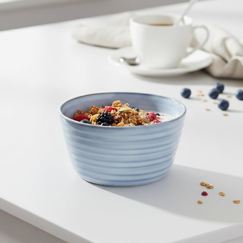 Cuisine Art Premium Tia Stoneware Bowl - 12cm, Blue Elegant Dining Bowl Microwave & Dishwasher Safe (Set of 6) - Image 2